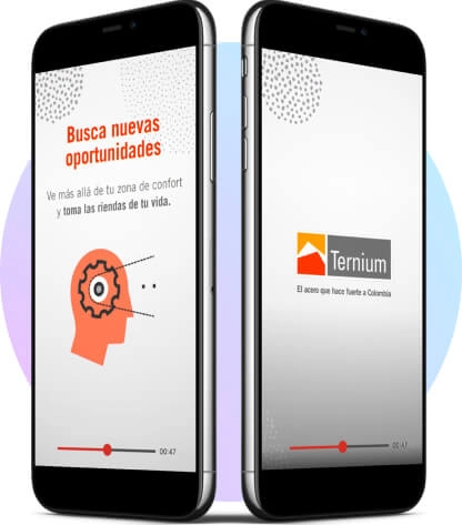 Mockups de celulares con Diseños de Buenavista Design para Ternium